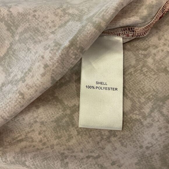 Anna Cate Python-Print Tie-Neck Blouse M Long-Sleeve Neutral Earthy Chic - Picture 5 of 7